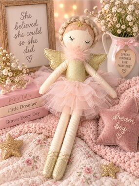 Mon Ami Angel Plush Ballerina Doll 15” Heirloom Stuffed Animal Nursery Decor EUC